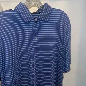 Medalist Golf Club Blue/Green stripe RLX tech golf polo - Men’s medium